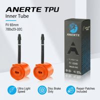 camara de aire de tpu para bicicleta de carretera 700c 700x23-28c valvula presta fv456585mm antipinchazos