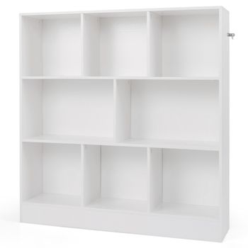 Costway Librero de 8 Cubos Organizador de Almacenamiento de 3 Niveles Anticaída Estantería de Exhibición para Salón Dormitorio Oficina