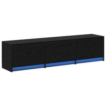 Mueble De Tv Roble Negro Madera De Ingeniería Vidaxl