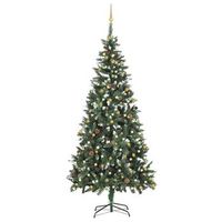 arbol de navidad preiluminado con luces y bolas 210 cm vidaxl