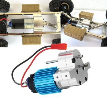1PC Caja de engranajes de transferencia de metal con motor 370 para coche RC WPL B-16 B-24 B-36 C24 JJRC Q60 Q61 4WD 6WD