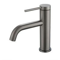 kibath grifo de lavabo monomando gun metal acabado grafito  antracita mate fabricado en laton