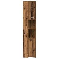 armario de bano madera de ingenieria envejecida 30x30x1835 cm vidaxl