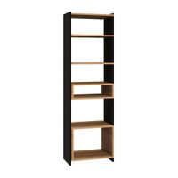 librero columna 7 estantes y negro fachada de mdf madera