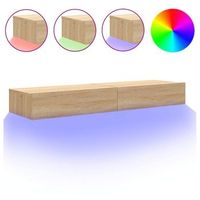 muebles de tv con luces led 2 uds roble sonoma 60x35x155 cm vidaxl