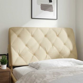 Cabecero De Cama Acolchado Tela Crema 100 Cm