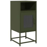 mesita de noche  mesilla de noche de acero laminado verde oliva 36x39x78 cm