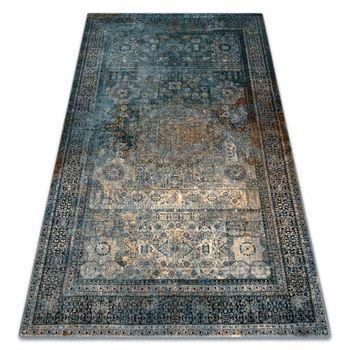 Alfombra De Lana Omega Mamluk Vintage, Roseta Azul Oscuro 135x200 Cm