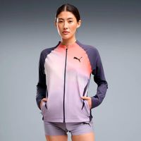 puma lightspeed ultraweave graphic  chaqueta para correr mujeres - gris naranja