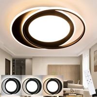 lampara de techo led moderna con doble anillo y tira de luz acrilica con control remoto zmh