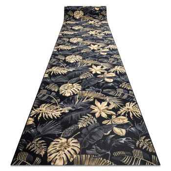 Alfombra De Pasillo Con Refuerzo De Goma Monstera Hojas, Oro 80 Cm 80x920 Cm