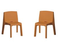 juego de 2 sillas de polietileno naranja