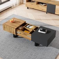 mesa de centro deslizante con almacenamiento oculto 100 x 55 x 40 cm
