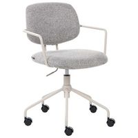 silla de oficina funcional tapizado de poliester altura ajustable base giratoria gris ripley