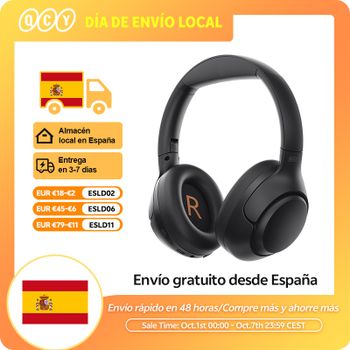 QCY-auriculares inalámbricos H3 ANC, cascos por encima de la oreja con Bluetooth 5,4, Audio de alta resolución, 43dB, híbridos, cancelación activa de ruido, 60H
