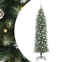 arbol navideno artificial delgado con 300 led verde y 210 cm