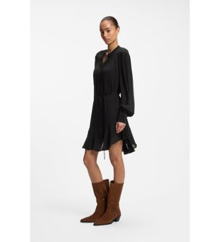 BOSS para mujer. 50564726 Vestido Dassandra negro (38), Casual, Clásico, Viscosa, Manga larga