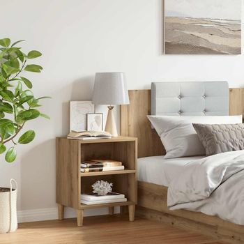 Mesita De Noche - Mueble De Dormitorio - Madera De Ingeniería - Roble Artisan (40x30x50cm)