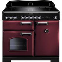 rangemaster classic deluxe 100 electric induction range cooker - cranberry  chrome cranberry
