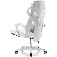 silla ergonomica de oficina con reposacabezas soporte lumbar ajustable reposabrazos conectados y ruedas silenciosas ideal para escritorio y gaming gtplayer - blanco