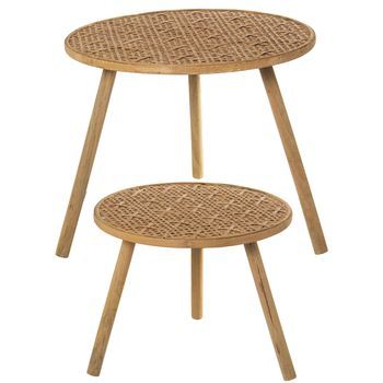 Set 2 Mesas Auxiliares Madera, Bambu