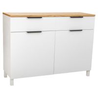 aparador de madera de 2 cajones y 2 puertas 120x40x76