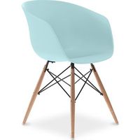 silla de comedor diseno escandinavo patas madera natural - polin azul pastel