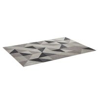 homcom alfombra de salon moderna de terciopelo 230x160 cm alfombra geometrica para dormitorio oficina gris