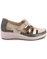 de suave 3409 zapatos de mujer piel beige y verde