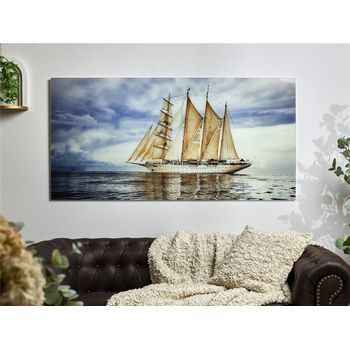 Cuadro Cristal  Velero De 4 Mastiles  140x1x70cm