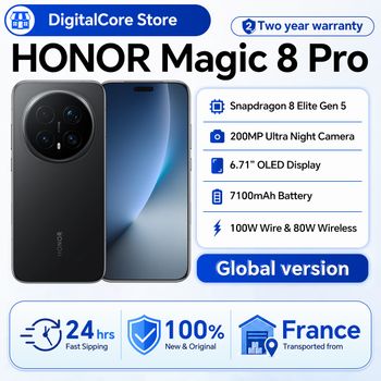 Versión Global Honor Magic 8 Pro 5g Smartphone 6.71'' Oled Snapdragon 8 Elite Gen 5 Cámara Aimage de 200Mp 7100Mah 100W Nfc Esim
