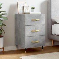 mesita de noche  mesa auxiliar  mesilla madera de ingenieria gris hormigon 40x40x66 cm cfw54284