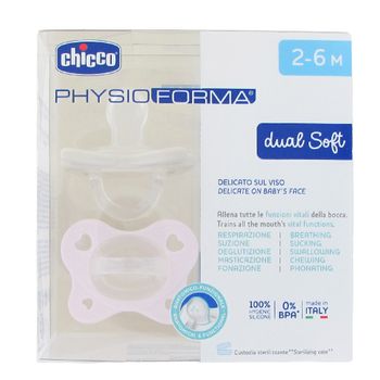 Chupete Chicco Physioforma Dual Soft Rosa/Gris 2-6M 2 UD
