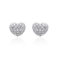 pendientes corazon en oro blanco de 18 quilates diamantes 115 quilates