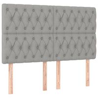 cabecero de cama gris claro 160x7x118128 cm de tela vidaxl