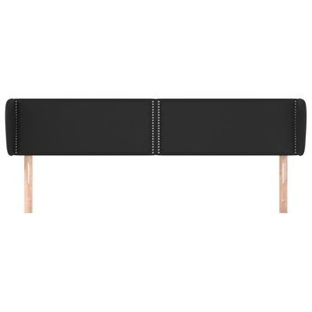 Cabecero Cama Mueble De Dormitorio De Cuero Sintético 163 X 23 X 78/88 Cm Negro M02_0006495