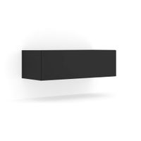 mueble tv de pared 1 puerta 100 cm paneles laminados negro mate