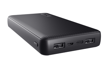 POWERBANK UNIVERSAL TRUST 24676 PRIMO 20000mAh COLOR NEGRO INPUT MICRO USB Y USB-C OUT 2 USB-A 1 USB