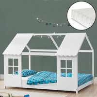 cama para ninos tostedt con colchon 140x200 cm - blanco encasa