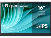 monitor portatil - lg 16mr70 16 wqxga 60 hz 5 ms ips 2x usb-c compatible con pc y smartphones plata