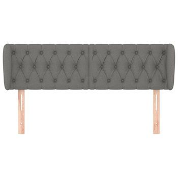 Cabecero Cama Mueble De Dormitorio De Tela Oscuro 163 X 23 X 78/88 Cm Gris M02_0007613