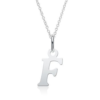 Cadena con colgante de letra F de plata 925