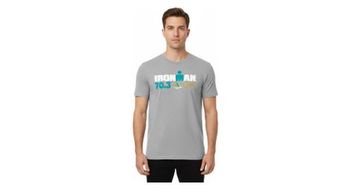 Camiseta gris de manga corta para hombre ironman 70 3 les sables d olonne