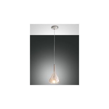 Lámpara Colgante Led Lila De Metal Y Cristal Borosilicato Ámbar 3481-40-125 Fabas Luce