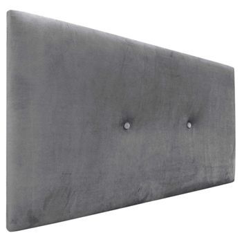 Dhome Cabecero De Terciopelo Liso Con Botones 110x50 Camas 105 - Gris Ceniza