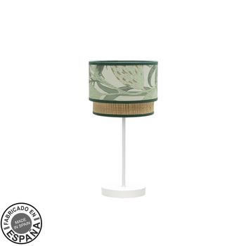 FABRILAMP Lámpara de sobremesa Peq. Congo 1xe14 Blanco/verde-natural