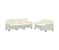 vidaxl juego de sofas 2 piezas terciopelo crema
