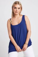 limited collection top azul tirantes asimetricos con detalle metalico mujer curvy y tallas grandes limited collection