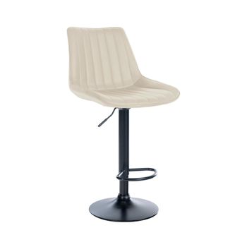Taburete de bar regulable y giratorio en Simil cuero Crema