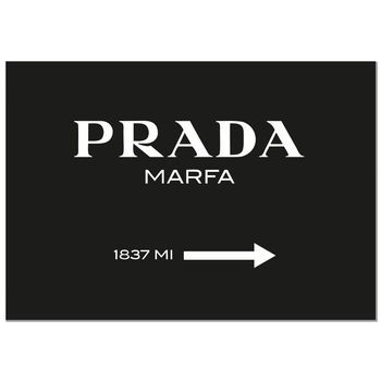 Panorama Cuadro De Aluminio Cartel Prada Marfa Negro 100x70 Cm